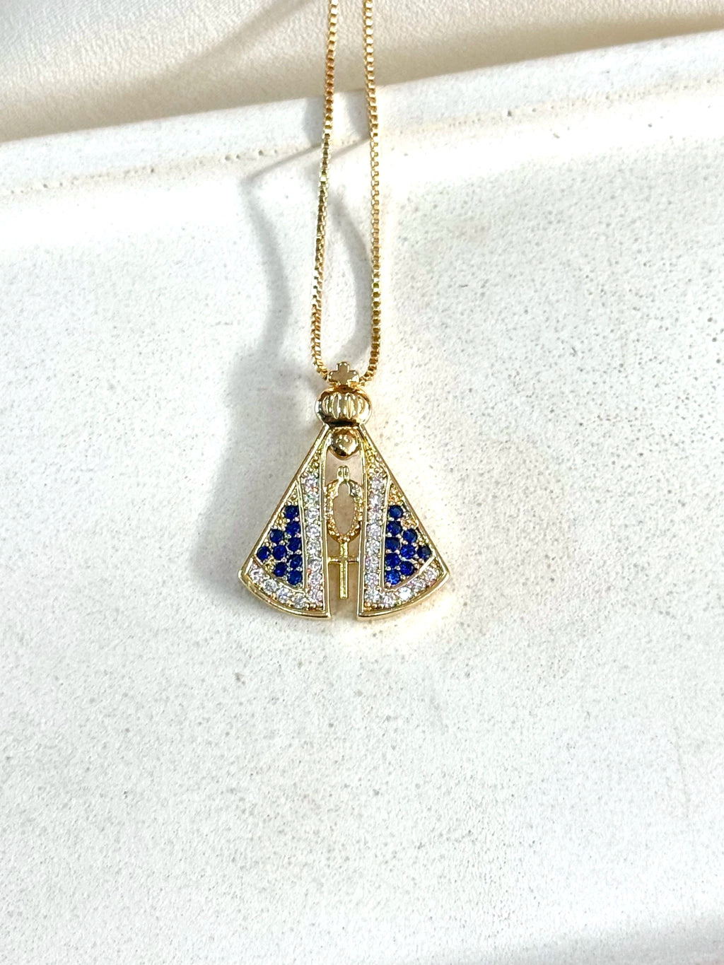 Colar Nossa Senhora Aparecida azul