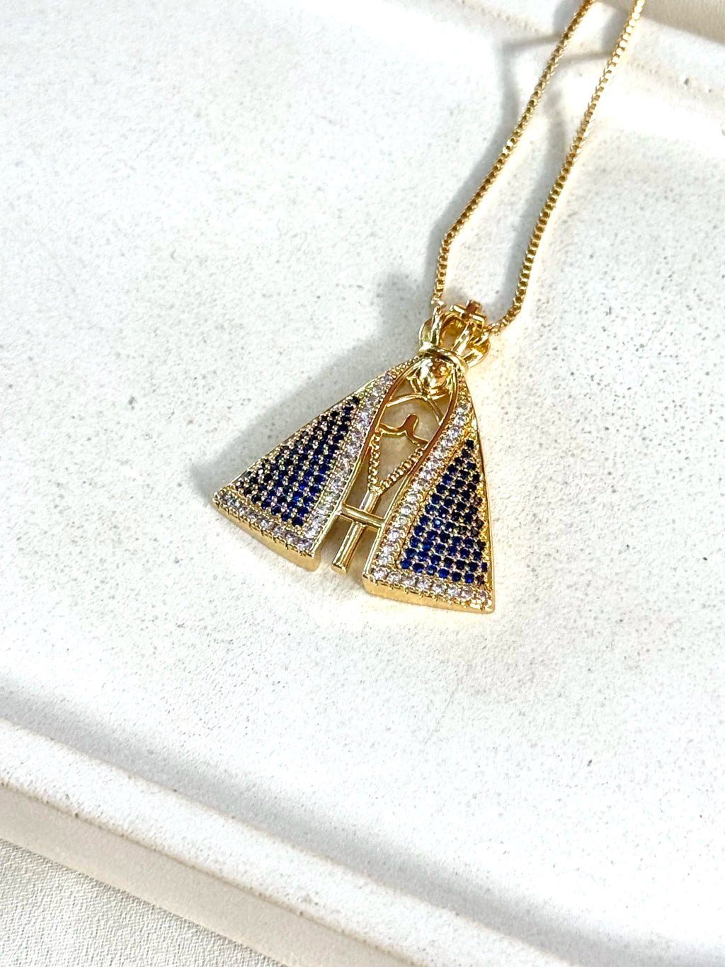 Colar Nossa Senhora Aparecida manto Azul