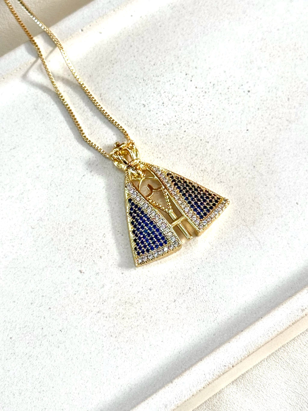 Colar Nossa Senhora Aparecida manto Azul