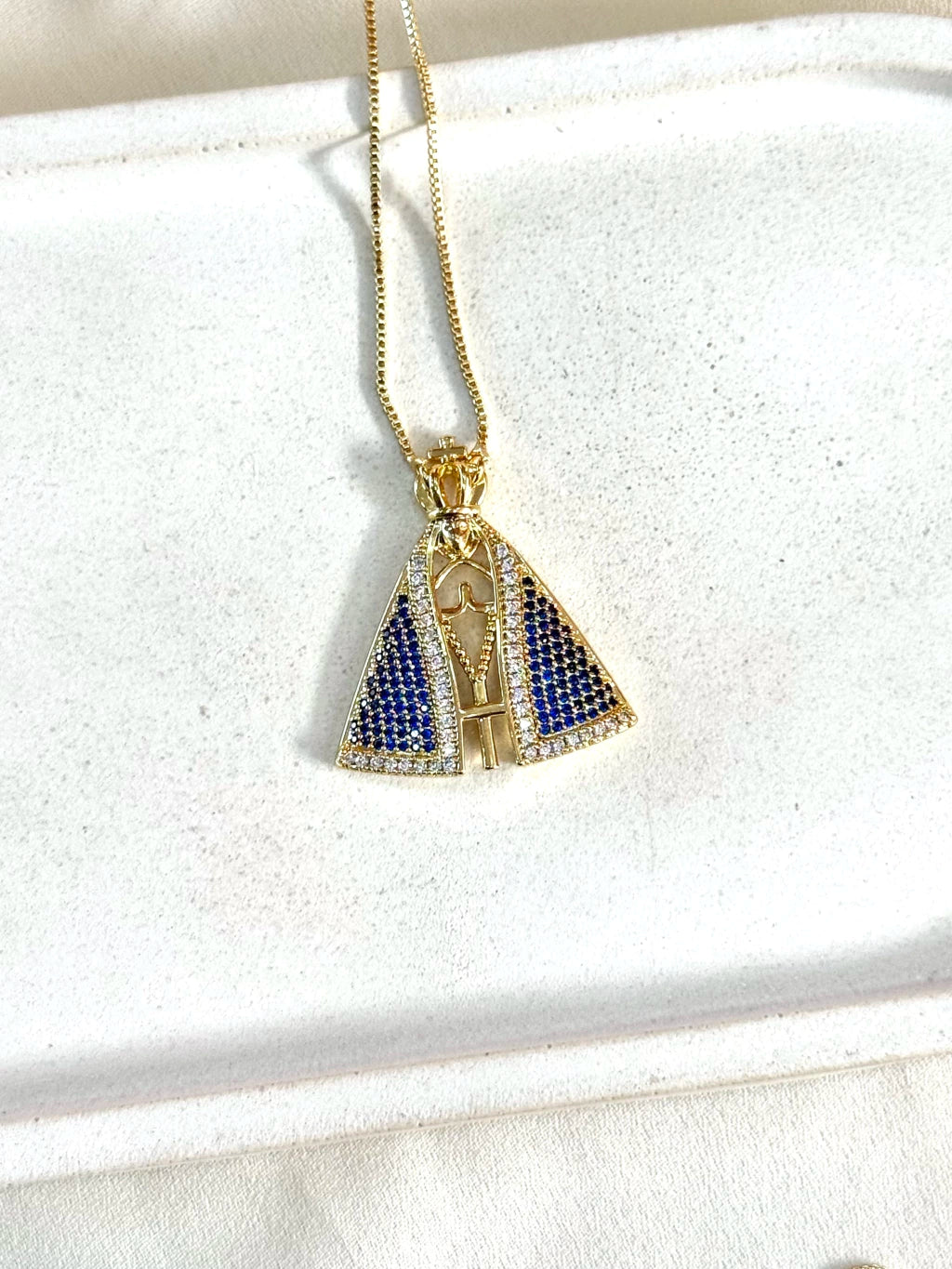 Colar Nossa Senhora Aparecida manto Azul