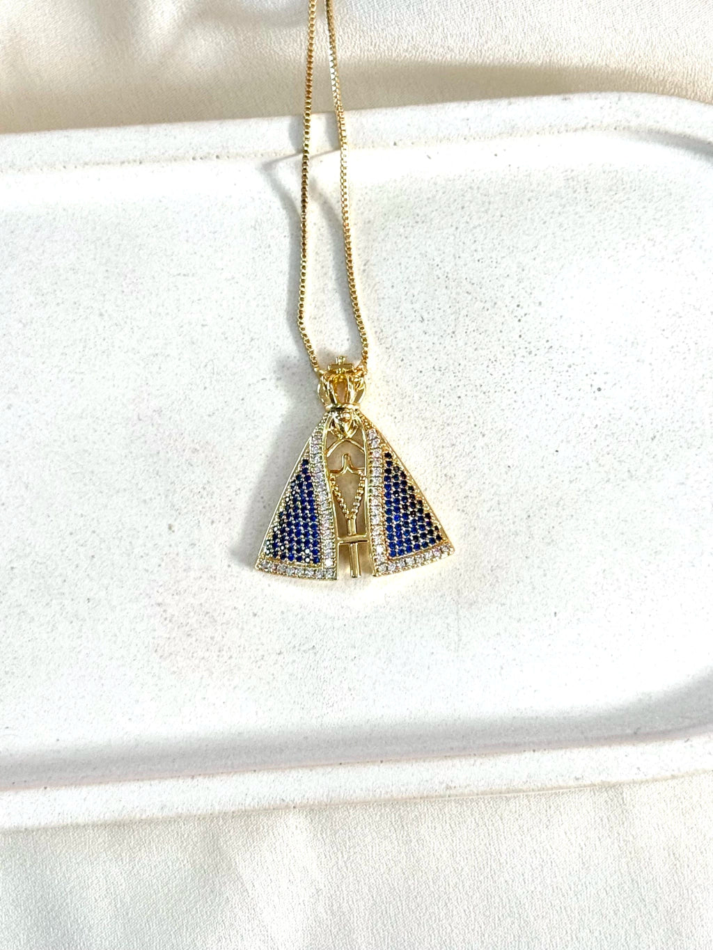Colar Nossa Senhora Aparecida manto Azul