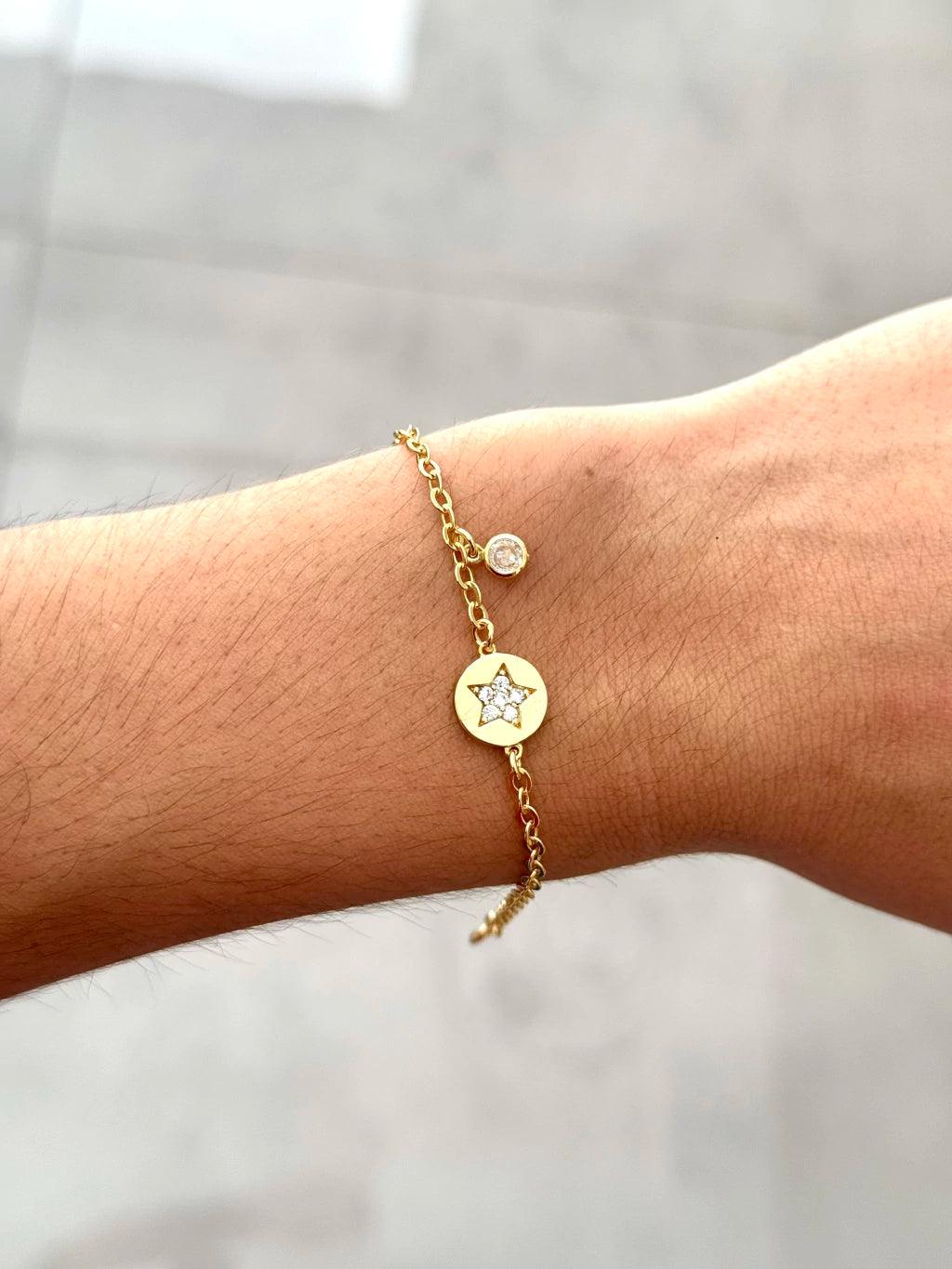 Pulseira infantil flor e cristal