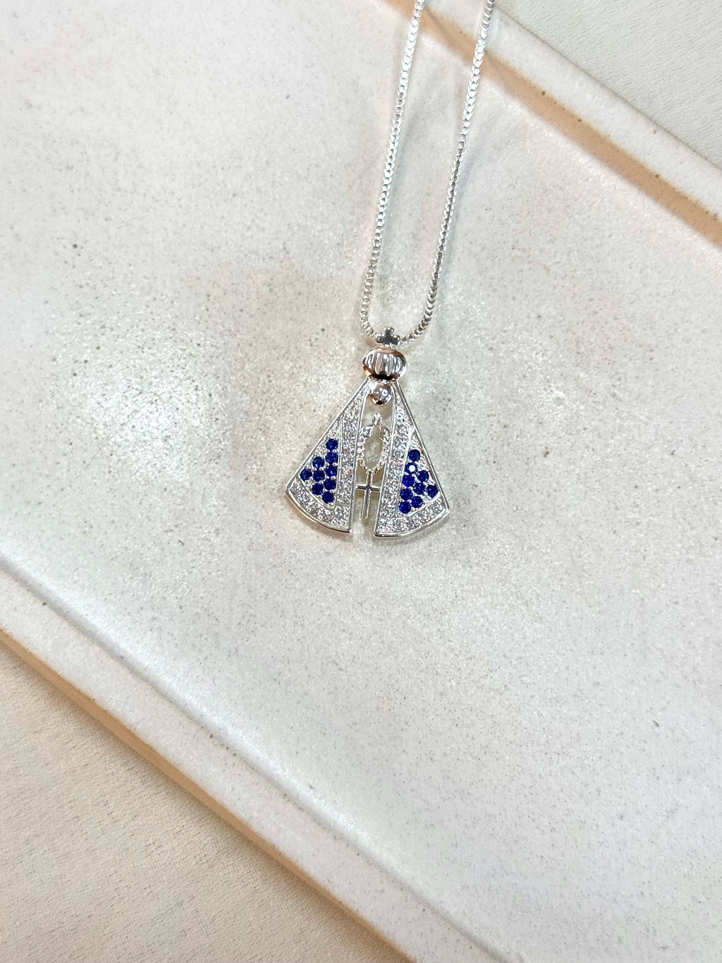 Colar Nossa Senhora Aparecida manto azul