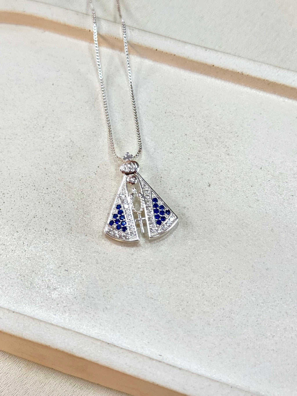 Colar Nossa Senhora Aparecida manto azul