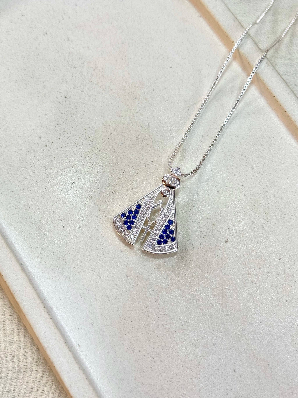 Colar Nossa Senhora Aparecida manto azul