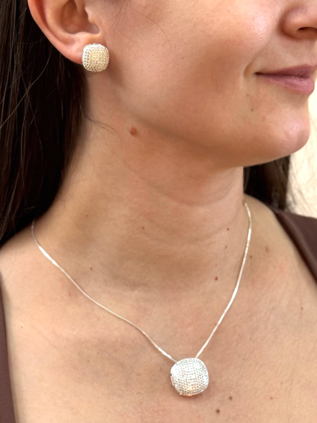 Conjunto quadrado cravejado