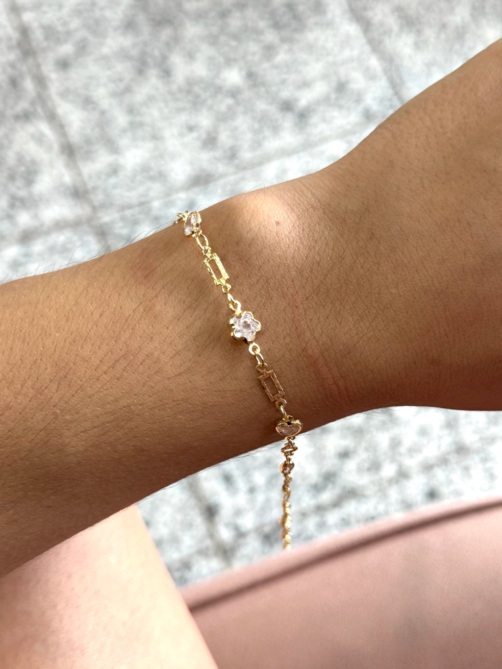 Pulseira coração estrela e ponto de luz