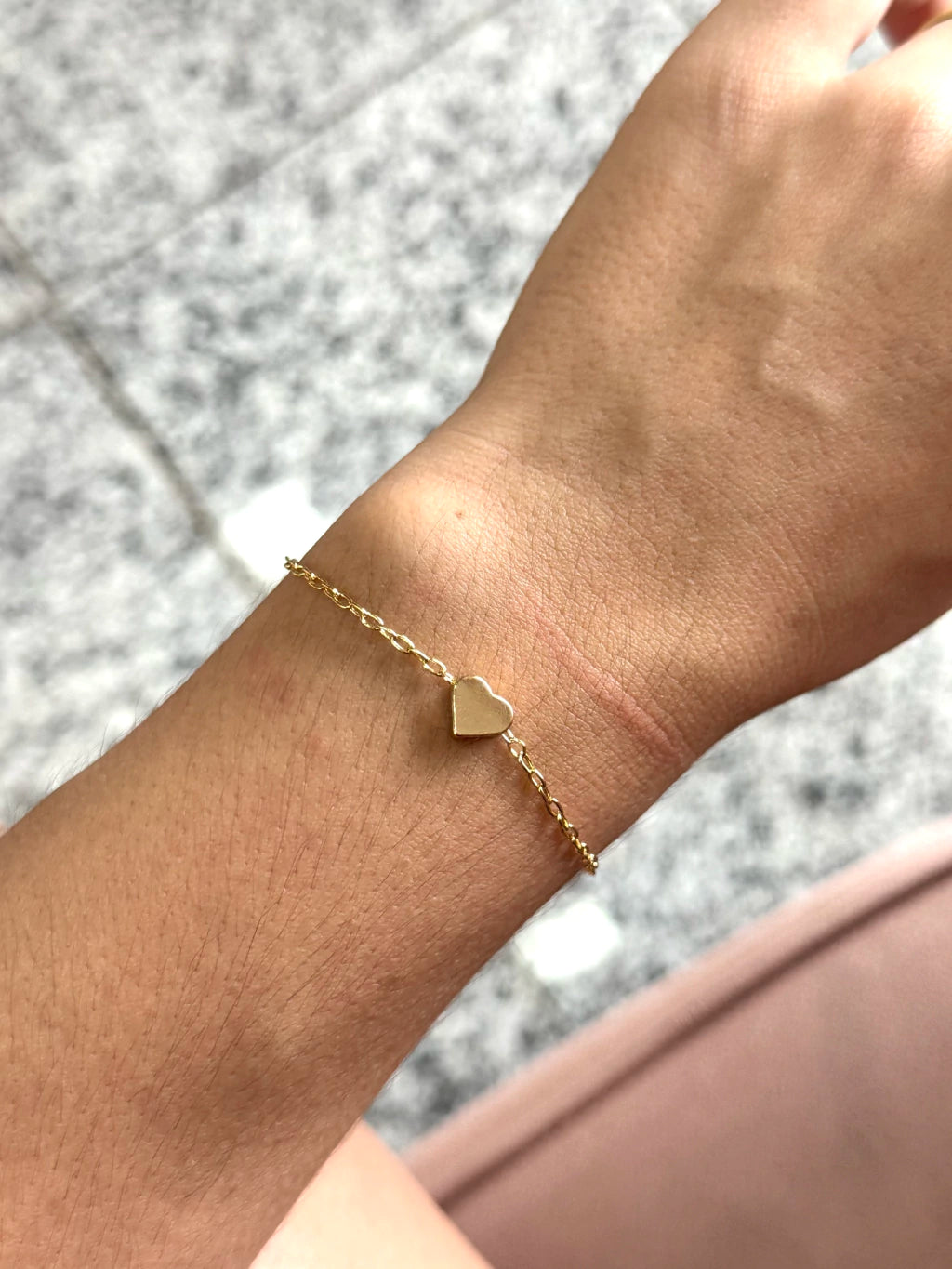 Pulseira Cadeadinho com coração 8 mm
