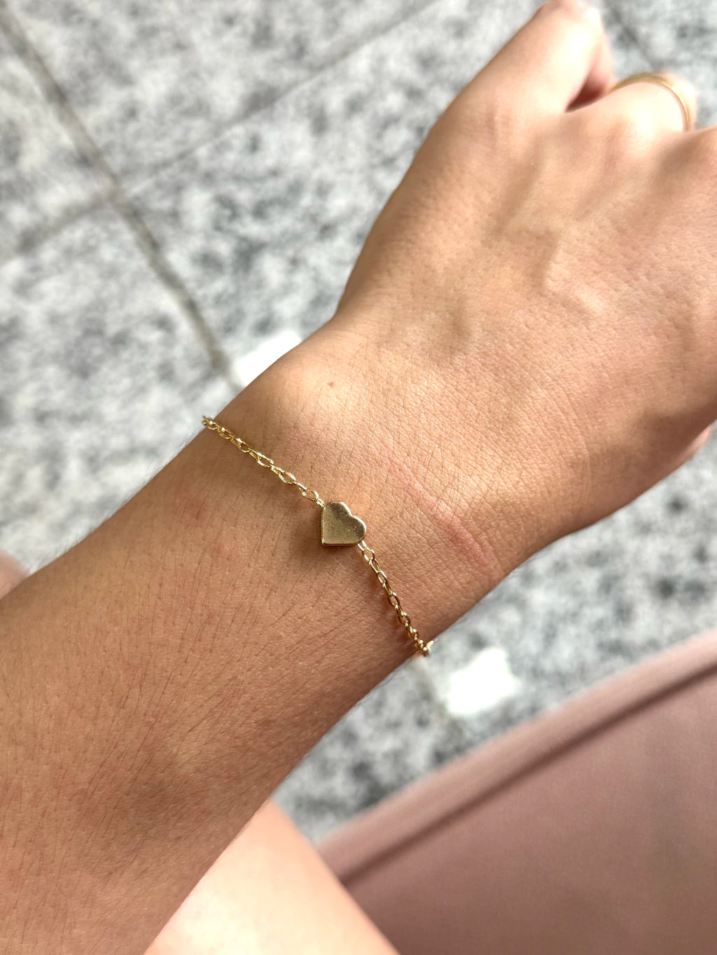 Pulseira Cadeadinho com coração 8 mm