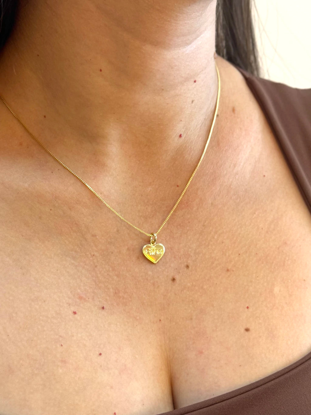 Colar pingente coração filha