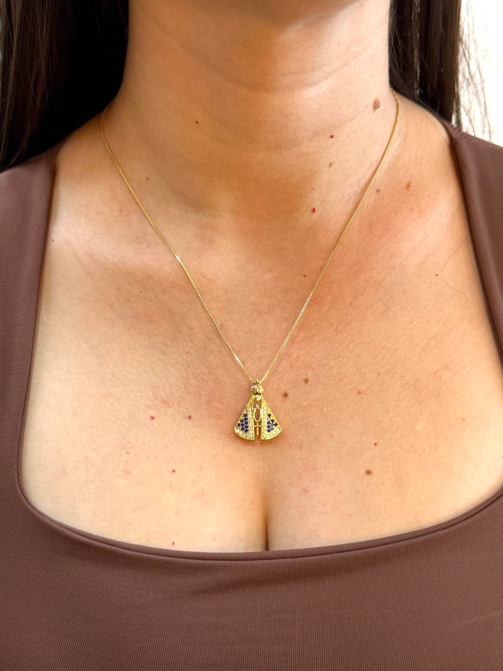 Colar Nossa Senhora Aparecida azul