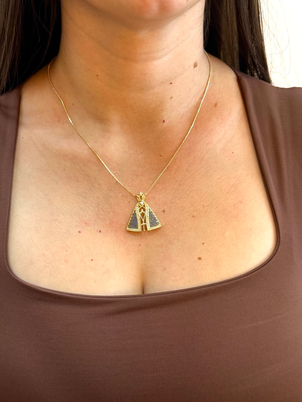 Colar Nossa Senhora Aparecida manto Azul
