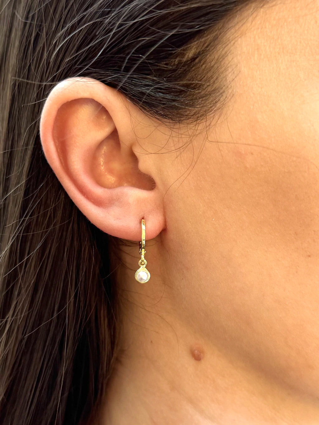 Argola pérola 4mm