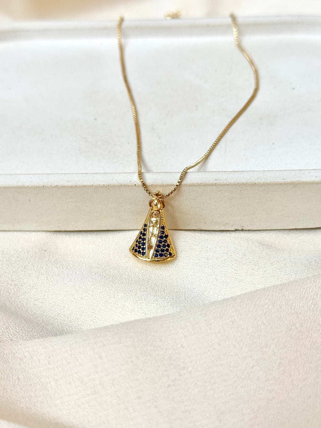 Colar Nossa Senhora Aparecida manto Azul
