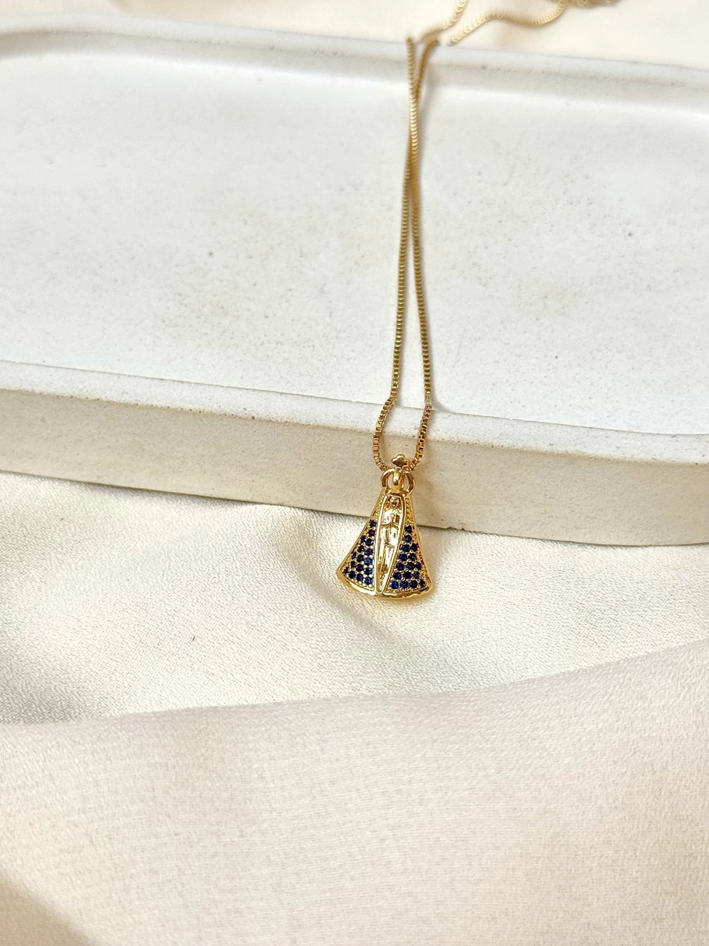 Colar Nossa Senhora Aparecida manto Azul