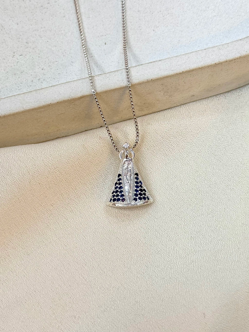 Colar Nossa Senhora Aparecida manto Azul