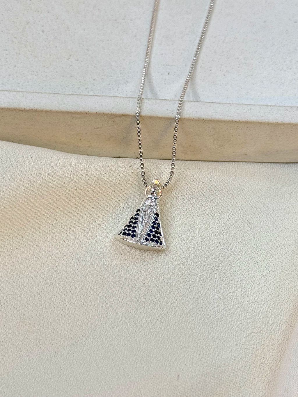 Colar Nossa Senhora Aparecida manto Azul