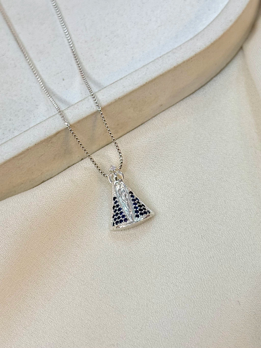 Colar Nossa Senhora Aparecida manto Azul