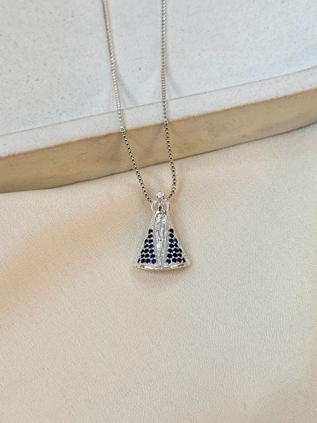 Colar Nossa Senhora Aparecida manto Azul